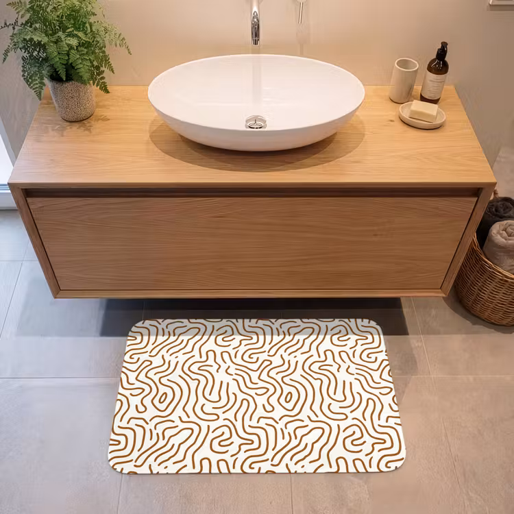 Badmat - Minimalistisch - Patroon - Terracotta — 2