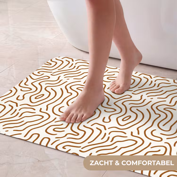 Badmat - Minimalistisch - Patroon - Terracotta — 5