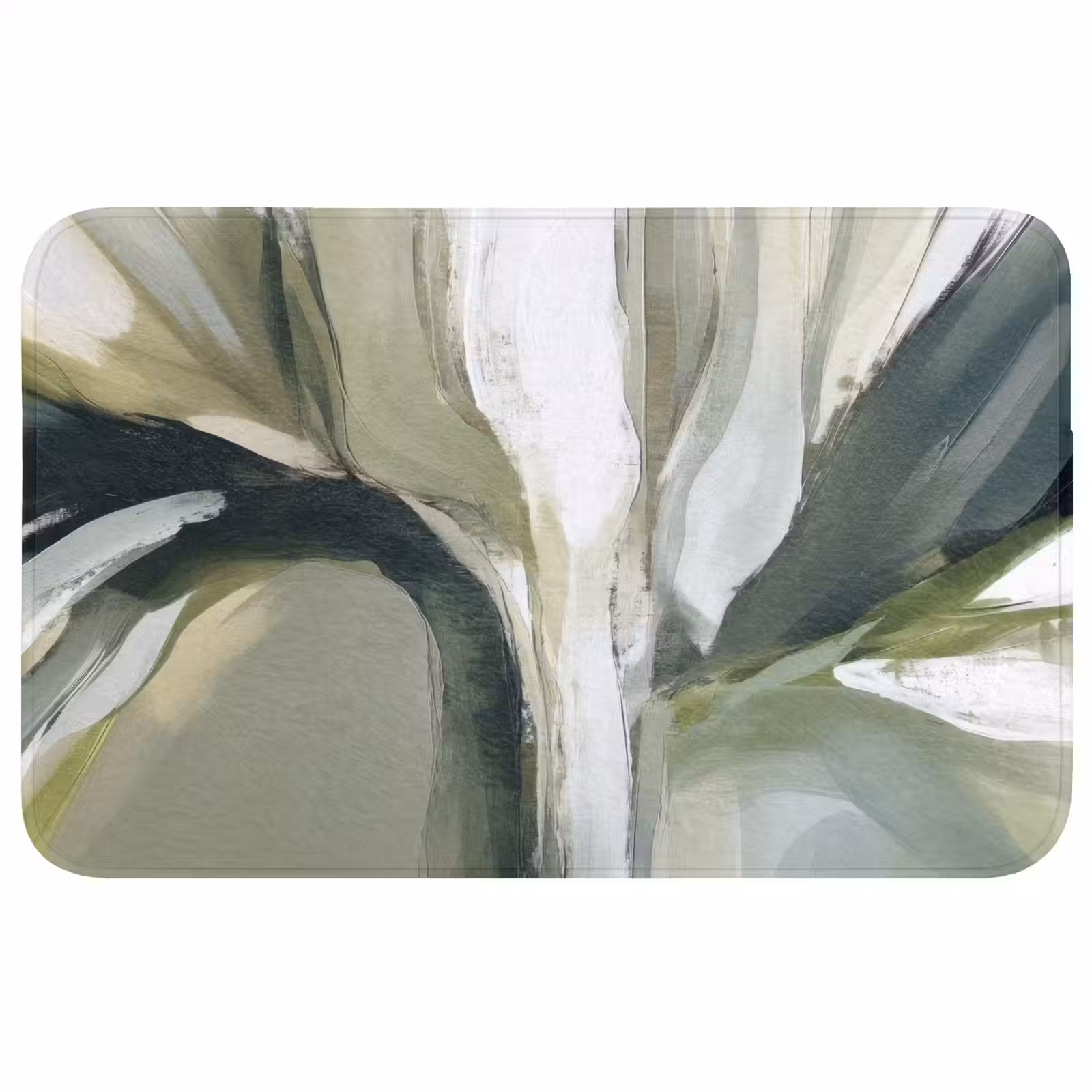 Badmat - Natuur - Abstract - Groen - Penseelstreken — 1