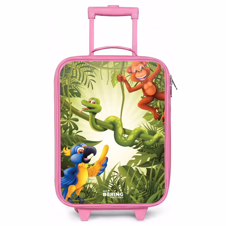 Kinderkoffer - Roze - Dieren in de jungle — 1