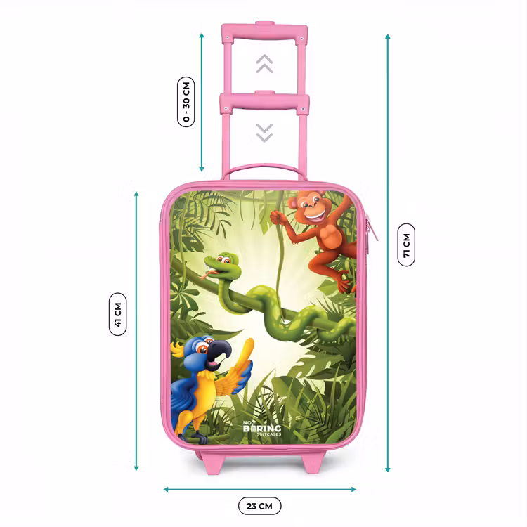 Kinderkoffer - Roze - Dieren in de jungle — 5