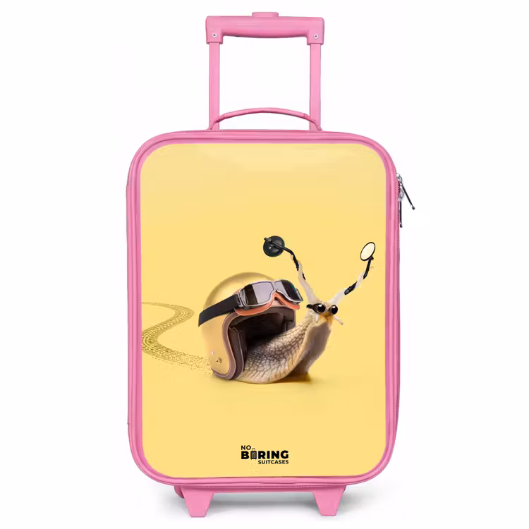Kinderkoffer - Roze - Slak met motorhelm — 1