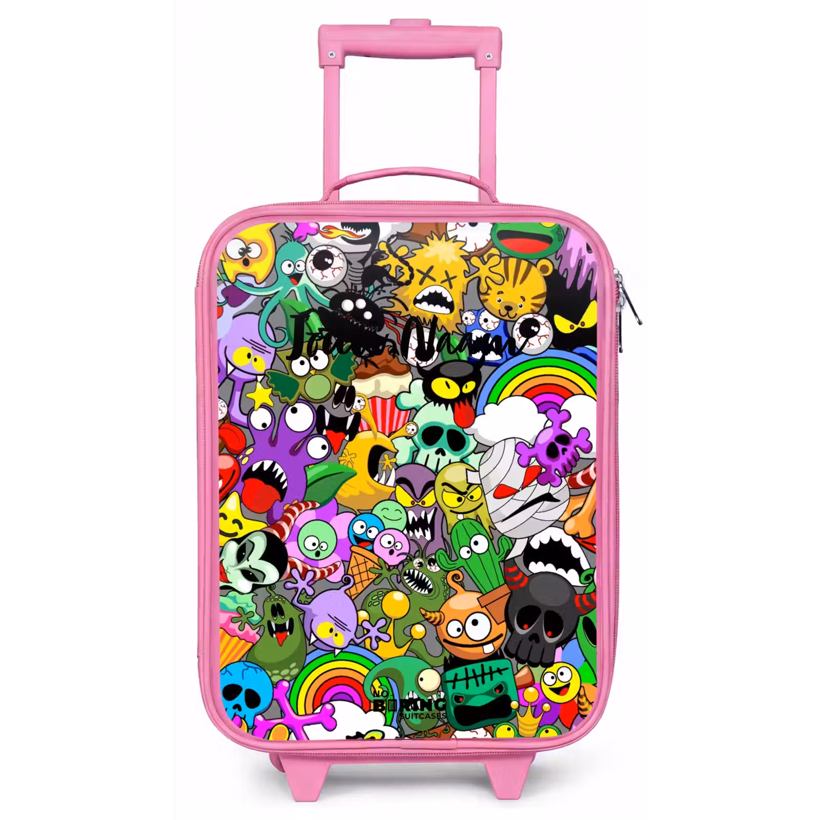 Kinderkoffer - Roze - Chaotisch kleurrijk monster patroon — 1