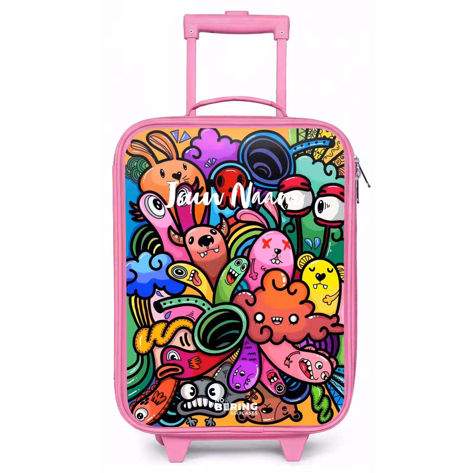 Kinderkoffer - Roze - Vrolijke monsterchaos — 1