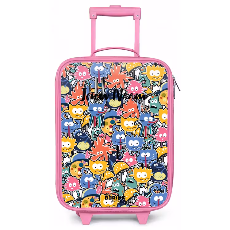 Kinderkoffer - Roze - Beestjes met Grote Oogjes — 1
