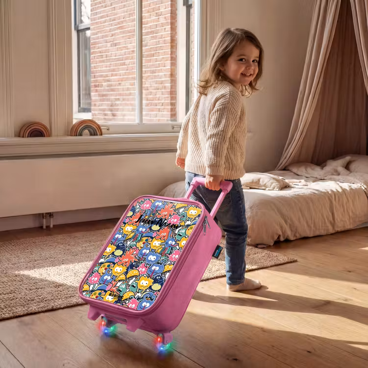 Kinderkoffer - Roze - Beestjes met Grote Oogjes — 3