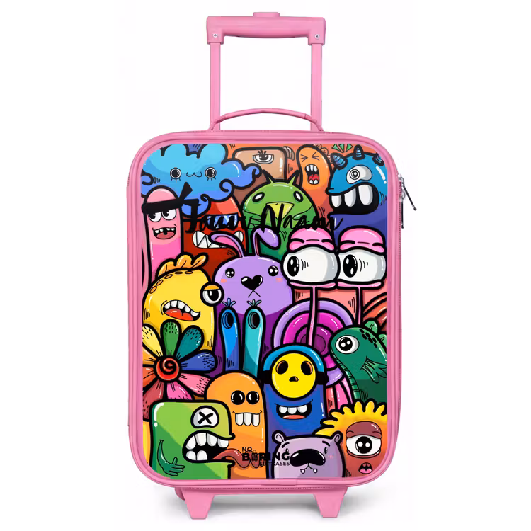 Kinderkoffer - Roze - Grappige kleurrijke monsters — 1