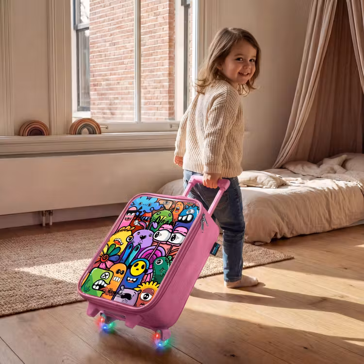 Kinderkoffer - Roze - Grappige kleurrijke monsters — 3