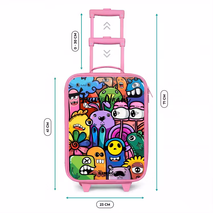 Kinderkoffer - Roze - Grappige kleurrijke monsters — 5