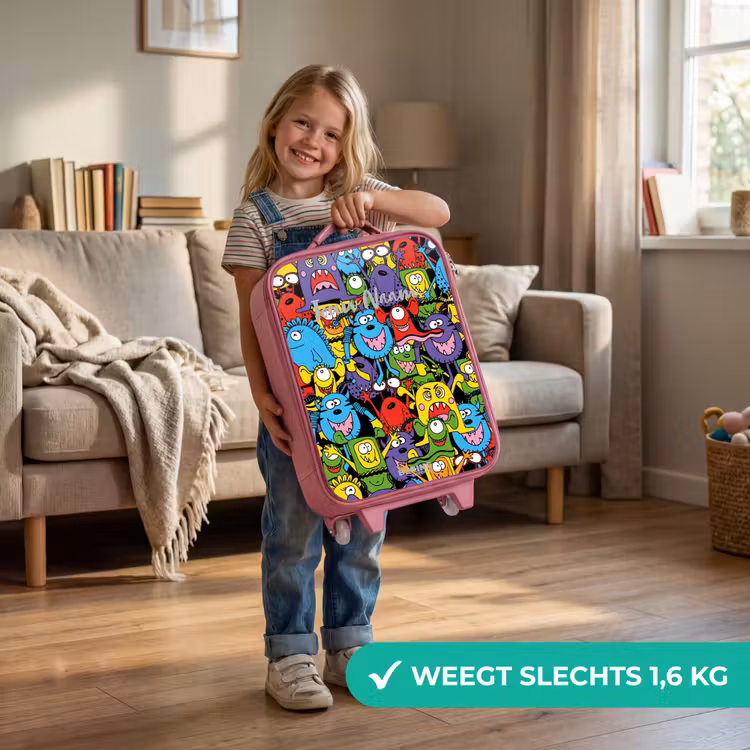 Kinderkoffer - Roze - Monsters met Felle Kleuren — 2