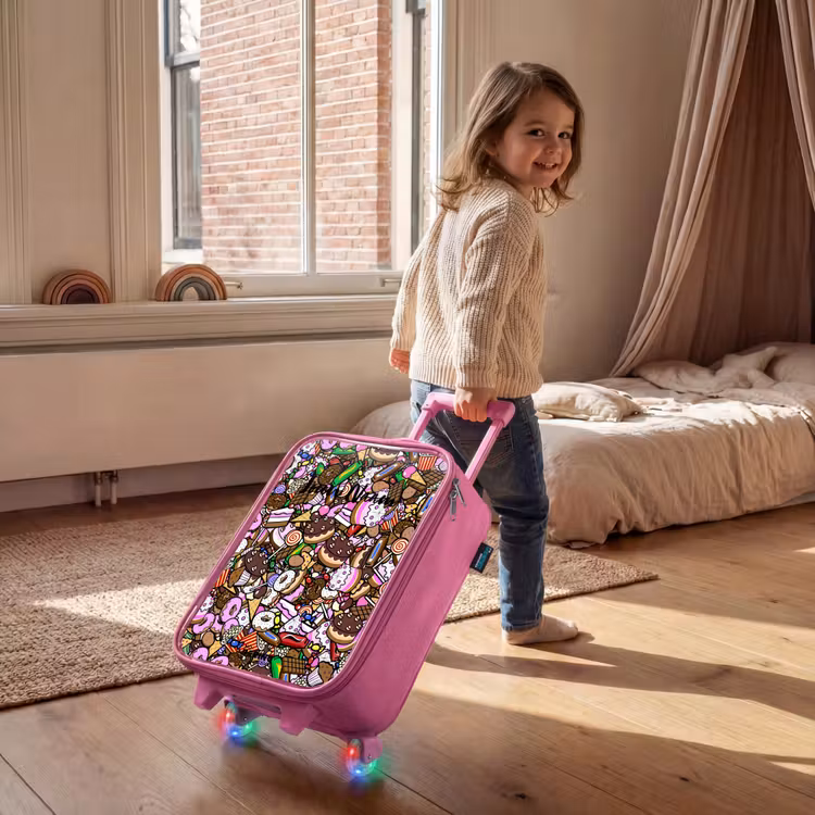 Kinderkoffer - Roze - Overvol patroon met lekkernijen — 3