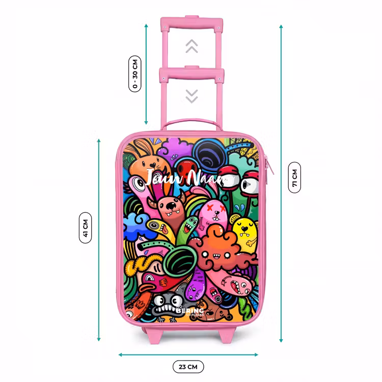 Kinderkoffer - Roze - Vrolijke monsterchaos — 5