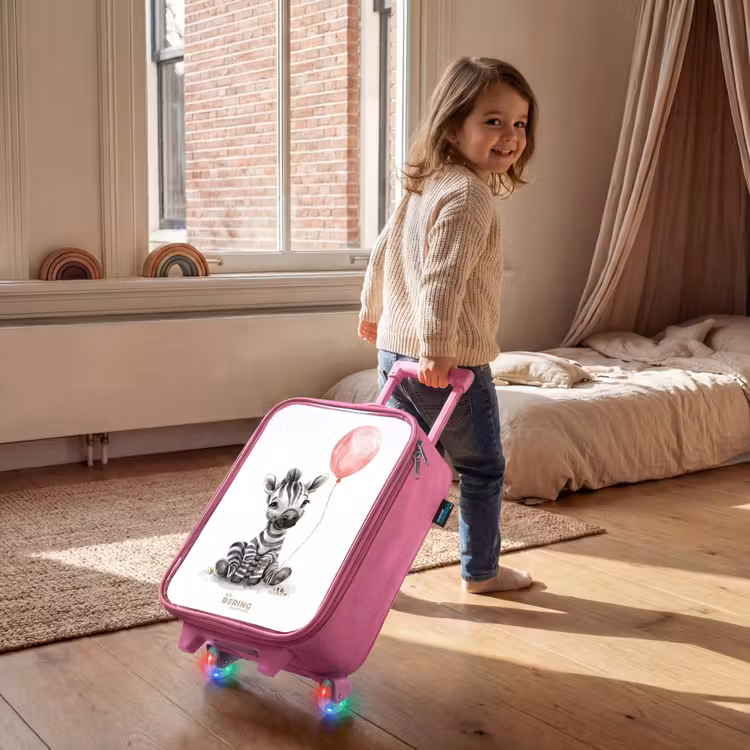 Kinderkoffer - Roze - Zebra met roze ballon — 3