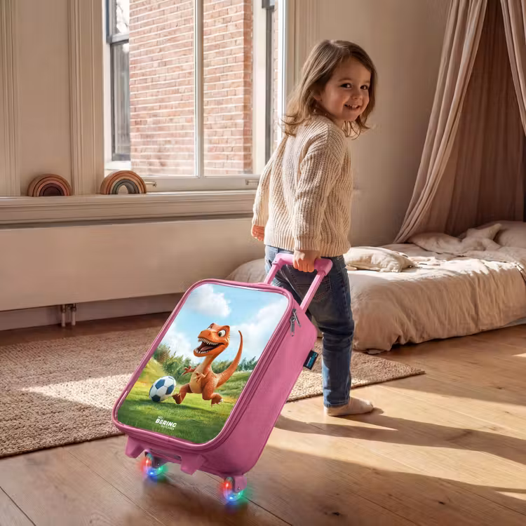 Kinderkoffer - Roze - Voetbal - Dino - Sport — 3