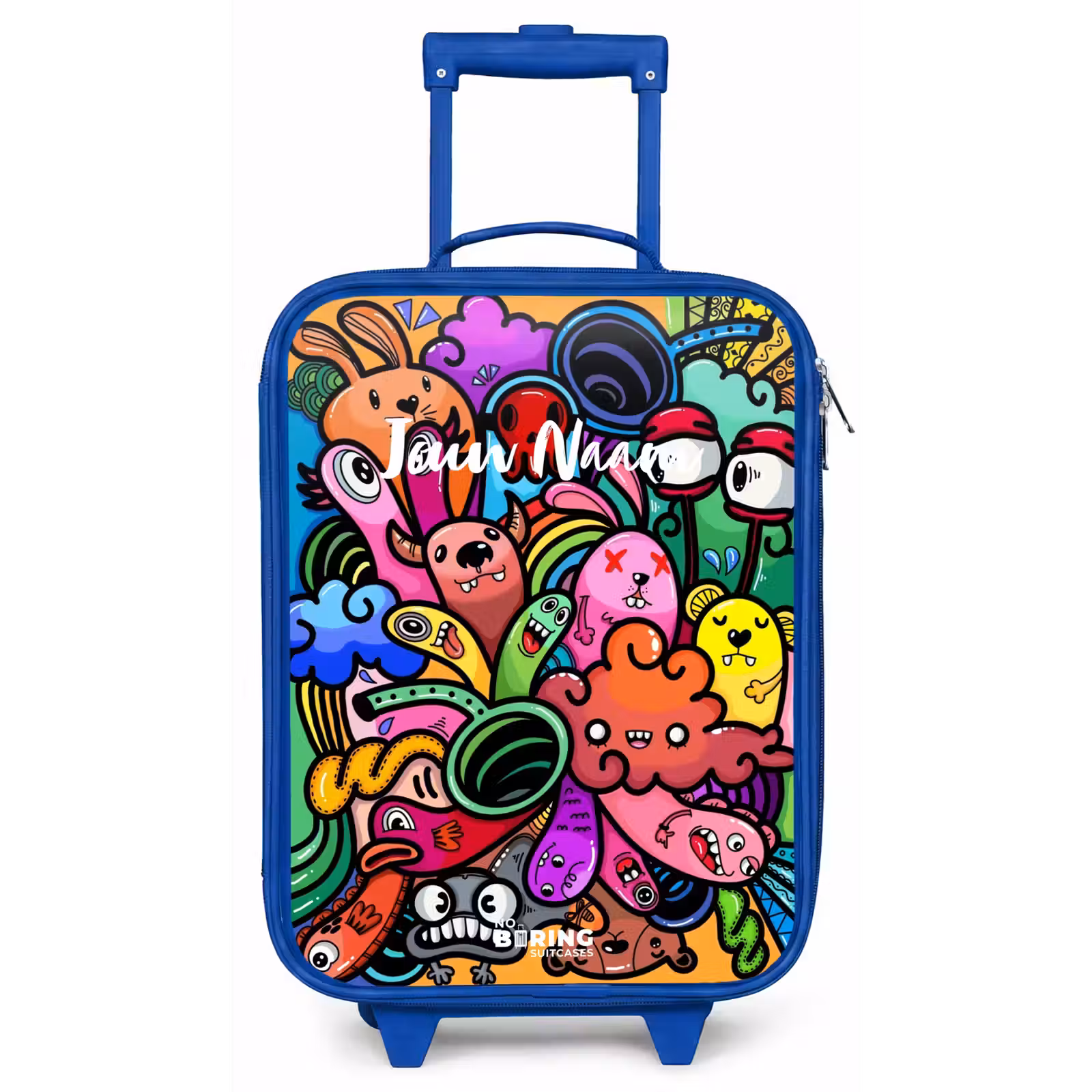 Kinderkoffer - Blauw - Vrolijke monsterchaos — 1