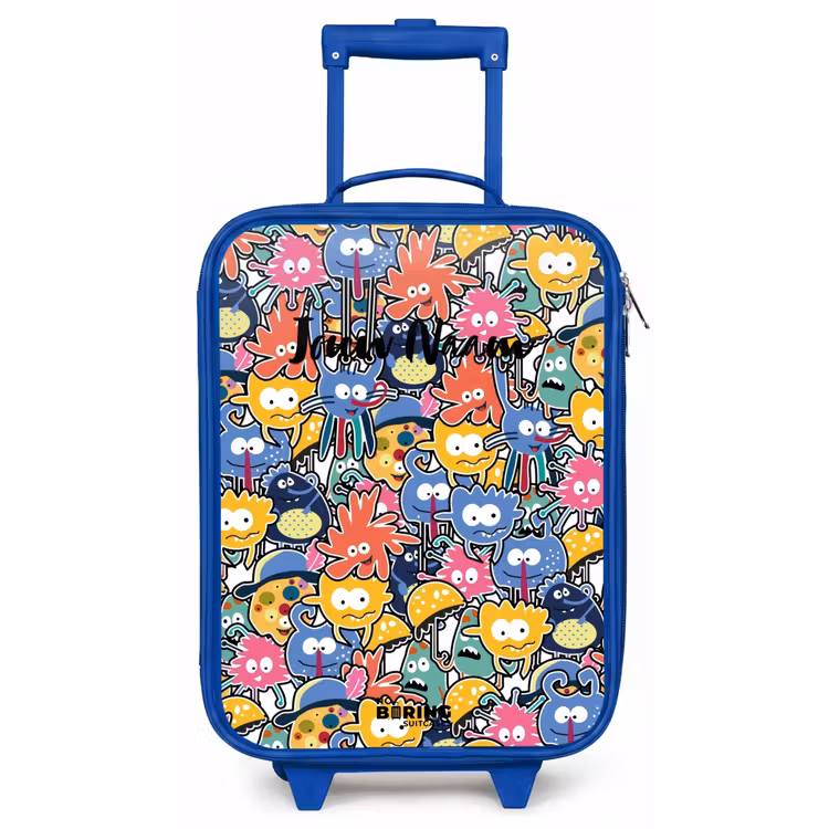 Kinderkoffer - Blauw - Beestjes met Grote Oogjes — 1