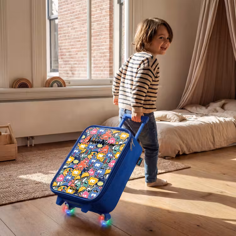 Kinderkoffer - Blauw - Beestjes met Grote Oogjes — 3
