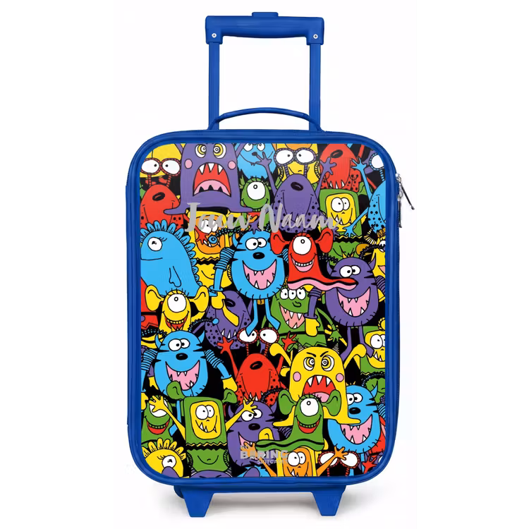 Kinderkoffer - Blauw - Monsters met Felle Kleuren — 1