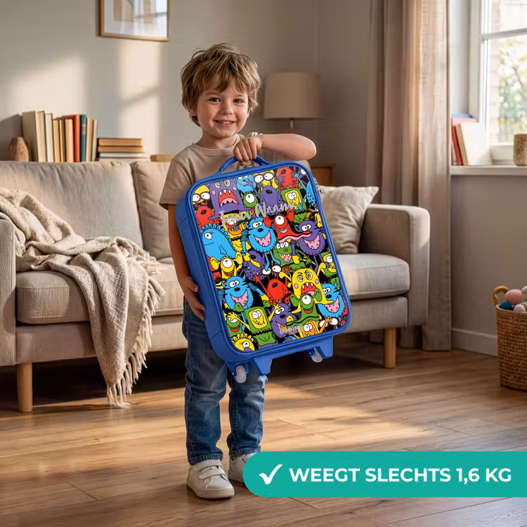 Kinderkoffer - Blauw - Monsters met Felle Kleuren — 2