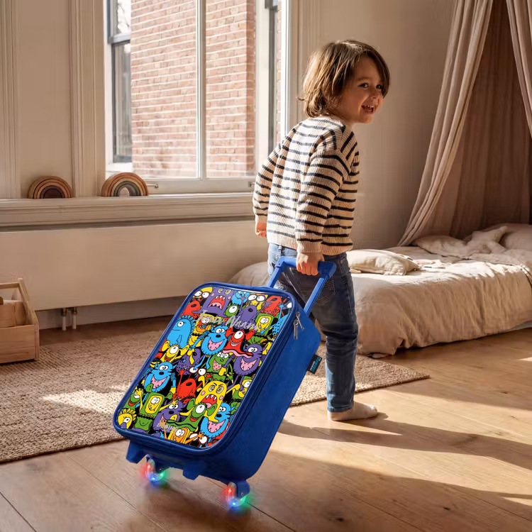 Kinderkoffer - Blauw - Monsters met Felle Kleuren — 3