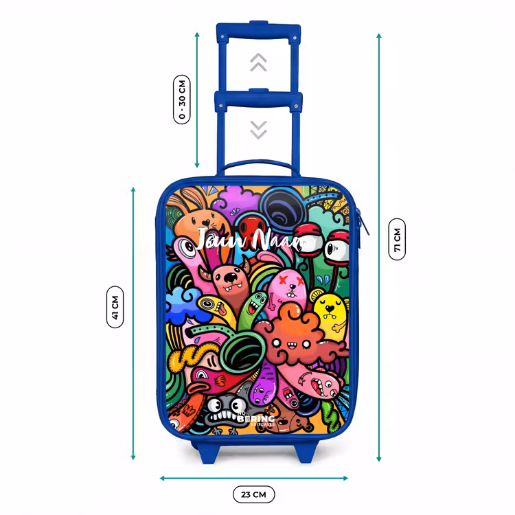 Kinderkoffer - Blauw - Vrolijke monsterchaos — 6