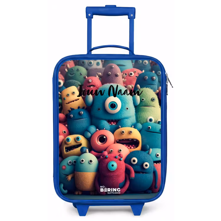 Kinderkoffer - Blauw - Zachte en bolle monsters — 1