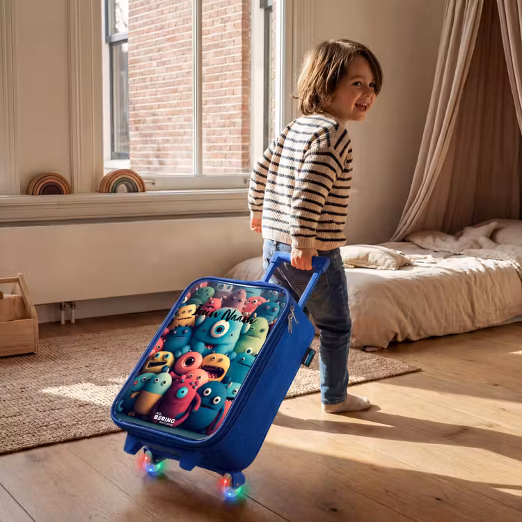 Kinderkoffer - Blauw - Zachte en bolle monsters — 3