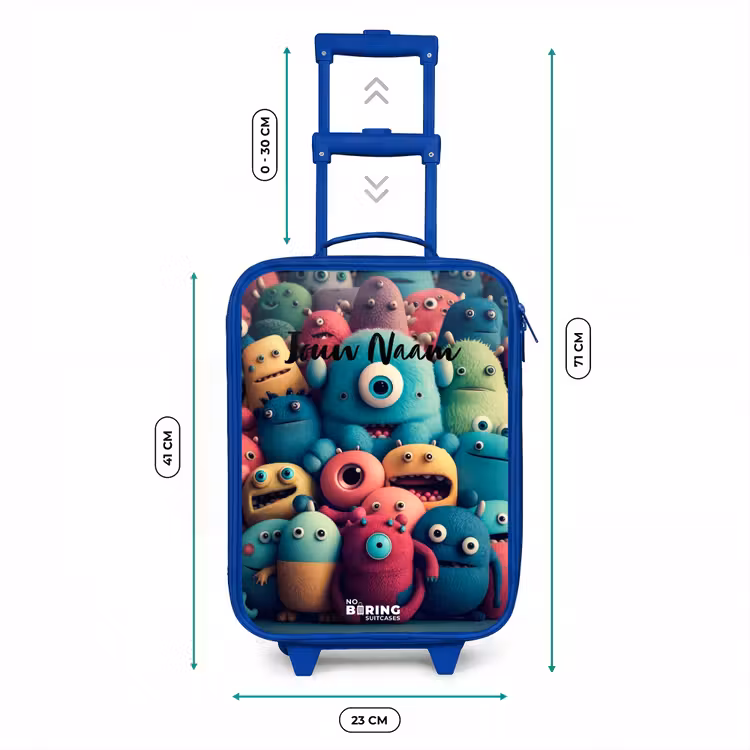 Kinderkoffer - Blauw - Zachte en bolle monsters — 6