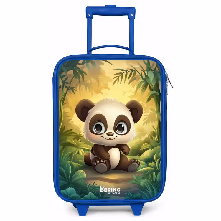 Kinderkoffer - Blauw - Panda - Bamboebos - Groen — 1