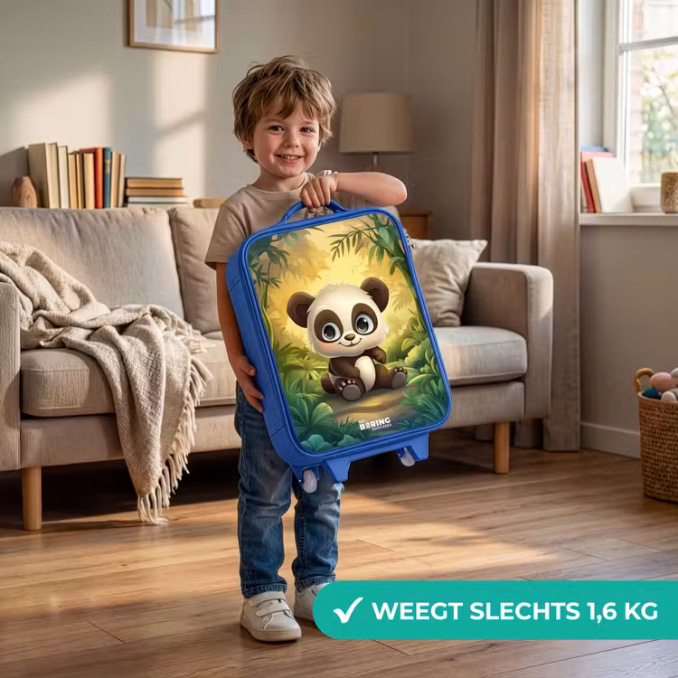 Kinderkoffer - Blauw - Panda - Bamboebos - Groen — 2
