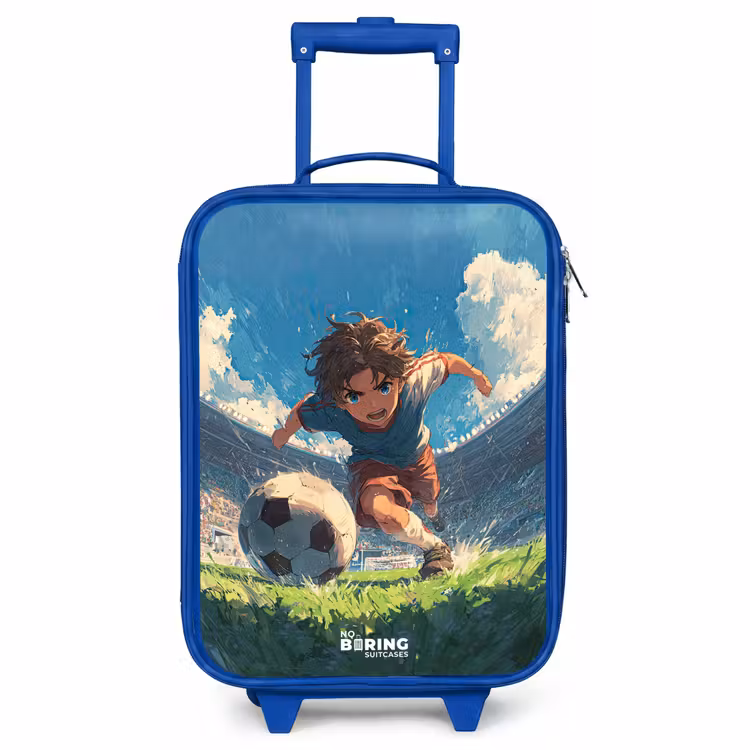Kinderkoffer - Blauw - Voetballer Anime Stadion