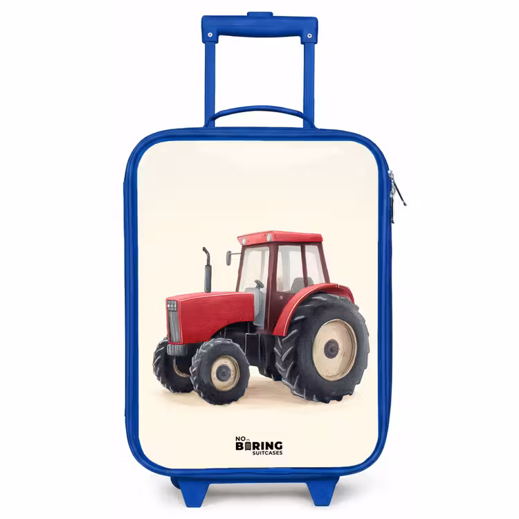 Kinderkoffer - Blauw - Tractor - Getekend - Rood — 1