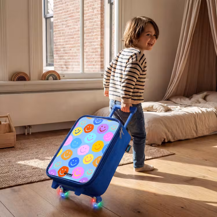 Kinderkoffer - Blauw - Pastel Smileys Lichtblauw — 3