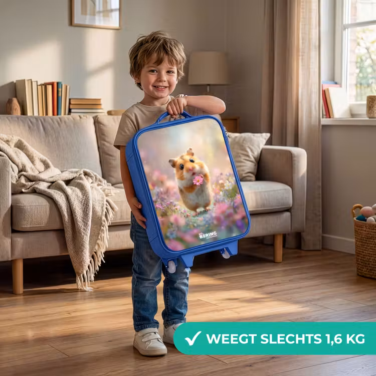 Kinderkoffer - Blauw - Hamster - Bloem - Natuur - Dier — 2