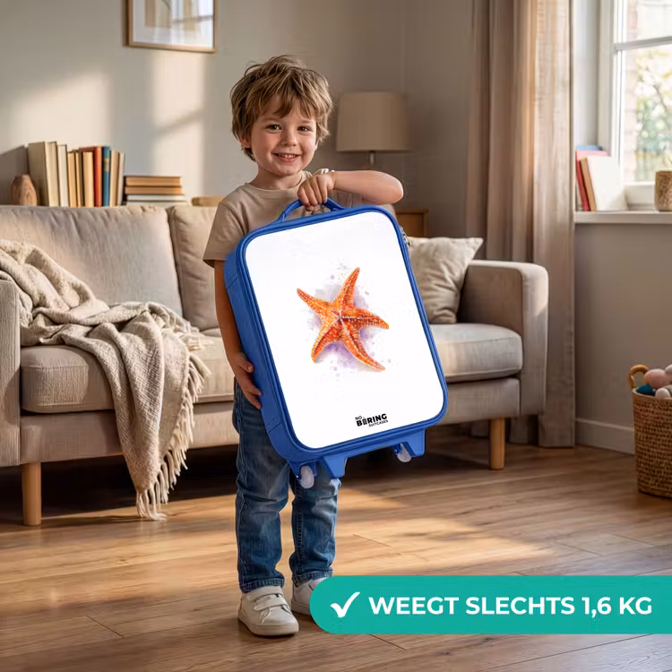 Kinderkoffer - Blauw - Oranje Zeester Illustratie — 2
