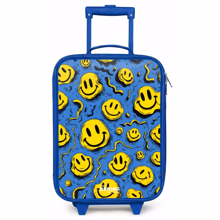Kinderkoffer - Blauw - Smeltende Gele Smileys Blauw