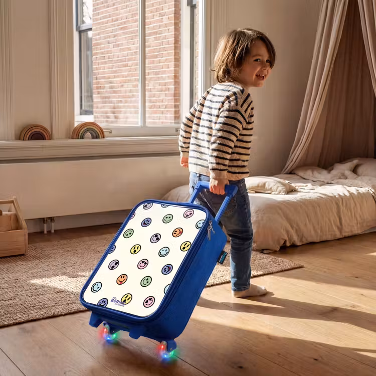 Kinderkoffer - Blauw - Smileys Patroon Pastel — 3
