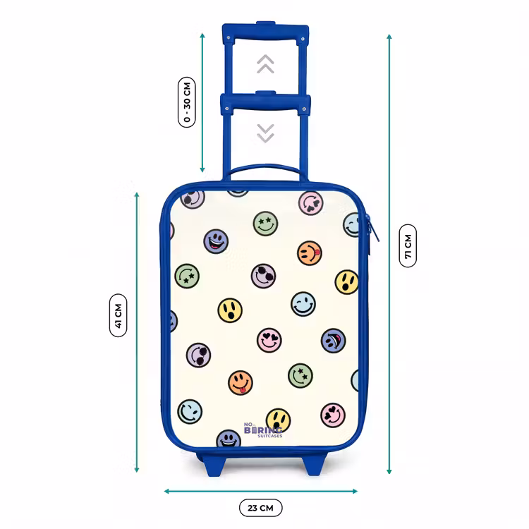 Kinderkoffer - Blauw - Smileys Patroon Pastel — 6