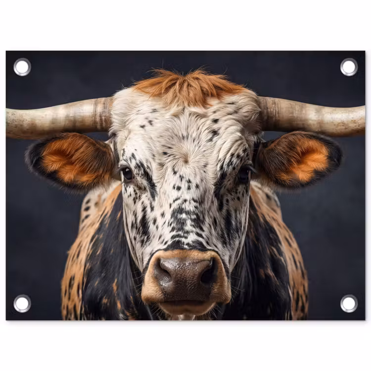 Tuinposter - Stier - Kleurrijk - Hoorns