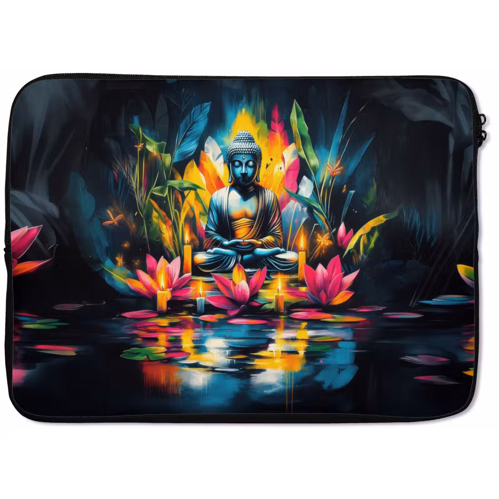 Laptophoes - Kaarsen - Bloemen - Buddha - Water — 1