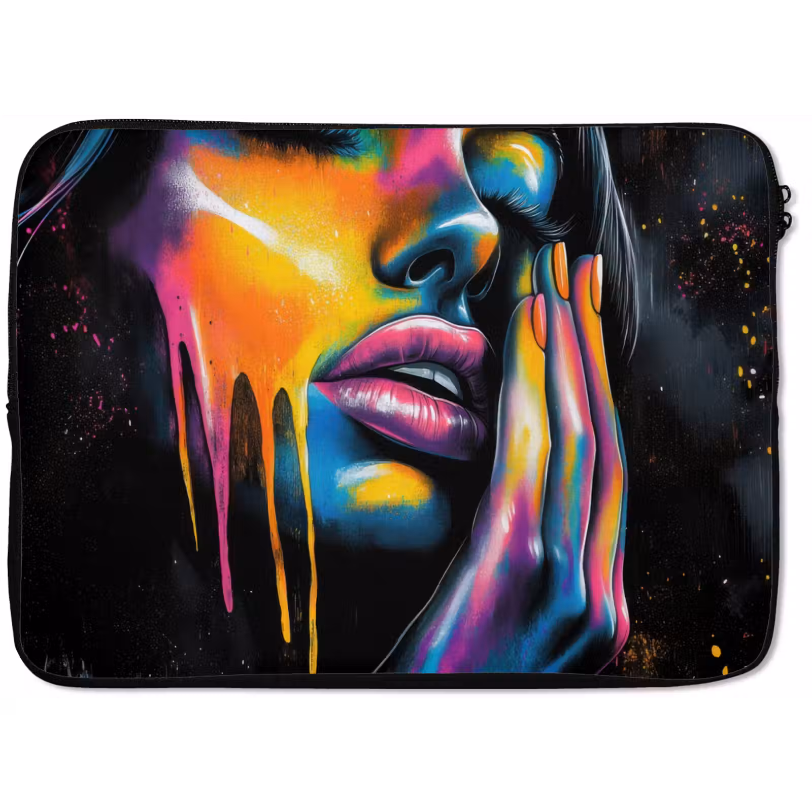Laptophoes - Vrouw - Gezicht - Verf - Kunstzinnig — 1