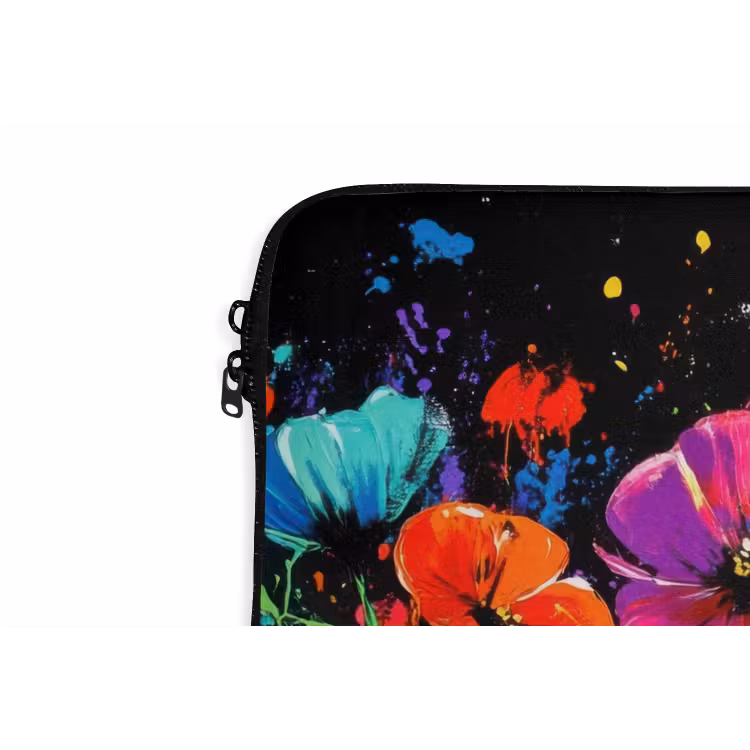 Laptophoes - Bloemen - Kleurrijk - Spetters — 5