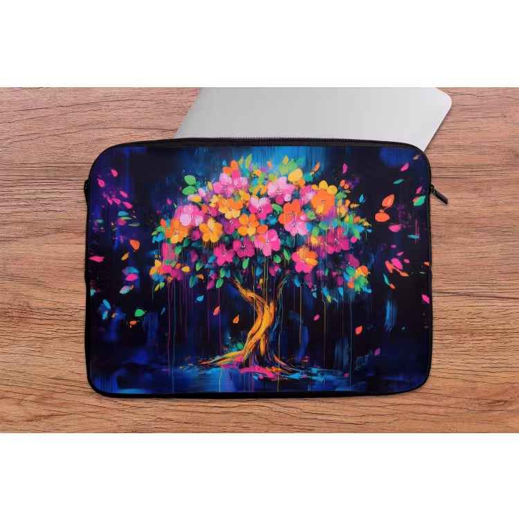 Laptophoes - Boom - Bloemen - Magisch - Gekleurde — 2
