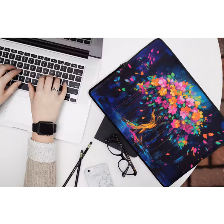 Laptophoes - Boom - Bloemen - Magisch - Gekleurde — 3