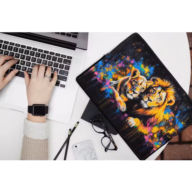 Laptophoes - Leeuwen - Schilderij - Kleuren — 3