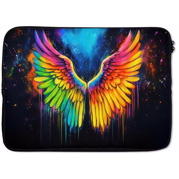 Laptophoes - Regenboogkleuren - Vleugels - Magisch — 1