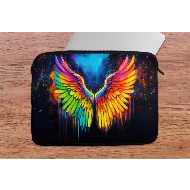 Laptophoes - Regenboogkleuren - Vleugels - Magisch — 2