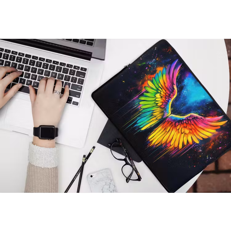 Laptophoes - Regenboogkleuren - Vleugels - Magisch — 3