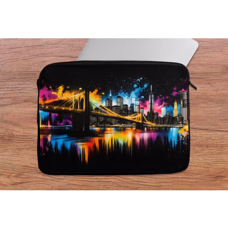 Laptophoes - Skyline - Brug - Verlichting - Kleuren — 2
