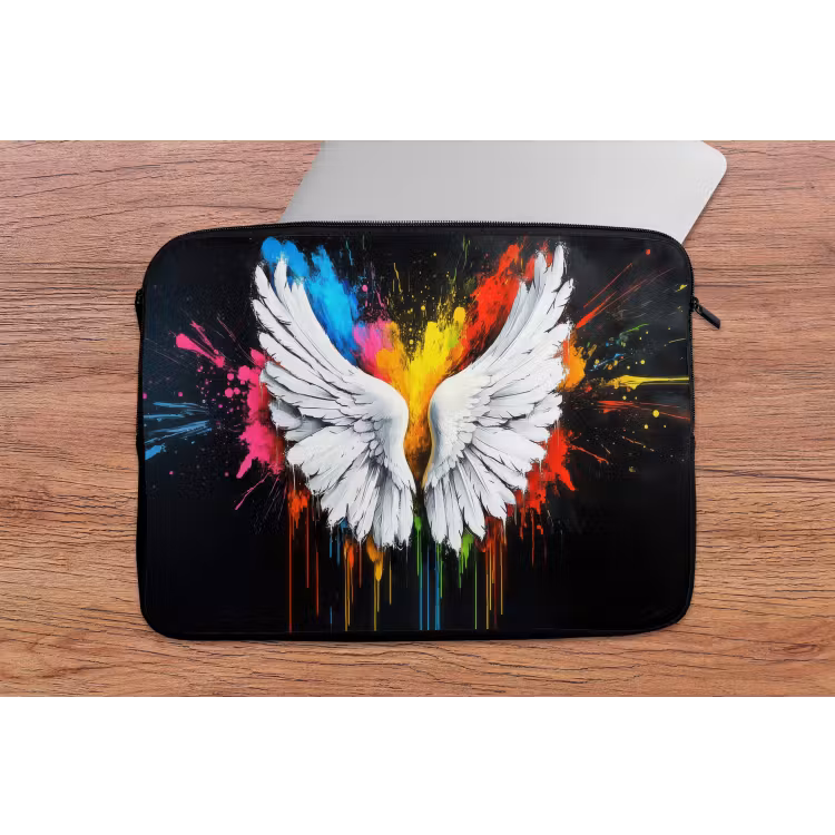 Laptophoes - Vleugels - Verfspatten - Kleurrijk — 2